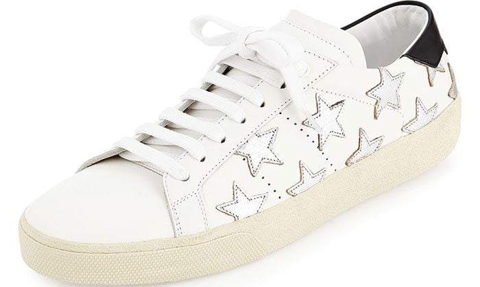 Saint Laurent Star Embroidered Sneakers Glitter