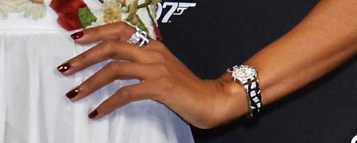 Naomie Harris showing off her watch