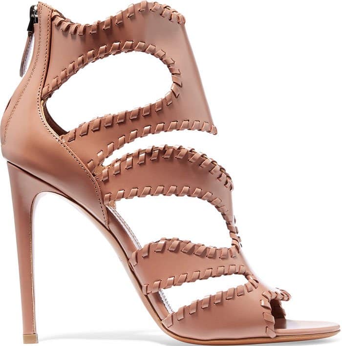 Alaia-Cutout-glossed-leather-sandals-1