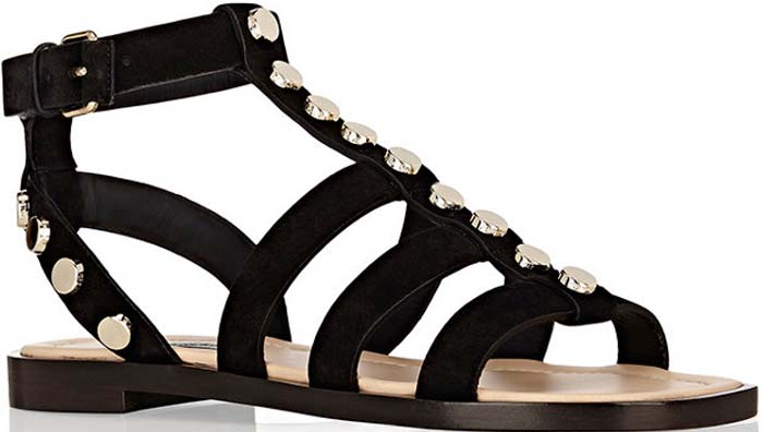 Balenciaga Studded Gladiator Sandals Black