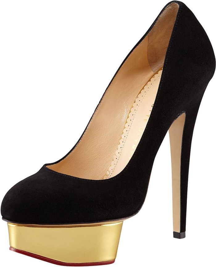 Charlotte Olympia Dolly suede platform pumps