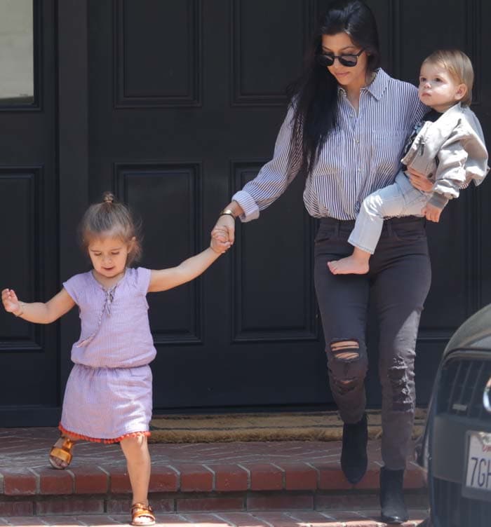 Kourtney Kardashian picks up her kids from singing class