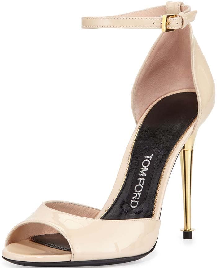 Tom Ford Patent Leather d'Orsay Sandal in Nude