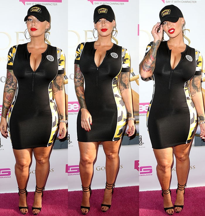 Amber Rose's skintight Lycra dress by New Future London