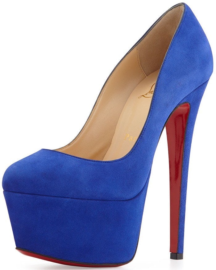 Christian Louboutin Victoria Suede Red Sole Pump Pervenche
