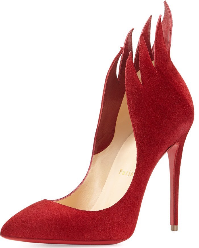 Christian Louboutin 'Victorina' Flame Topline Pointy Toe Pump in Red