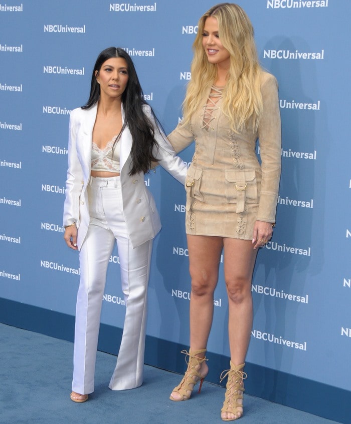 Kourtney and Khloe Kardashian at the 2016 NBCU Upfront Presentation held at Radio City Music Hall in New York City on May 16, 2016