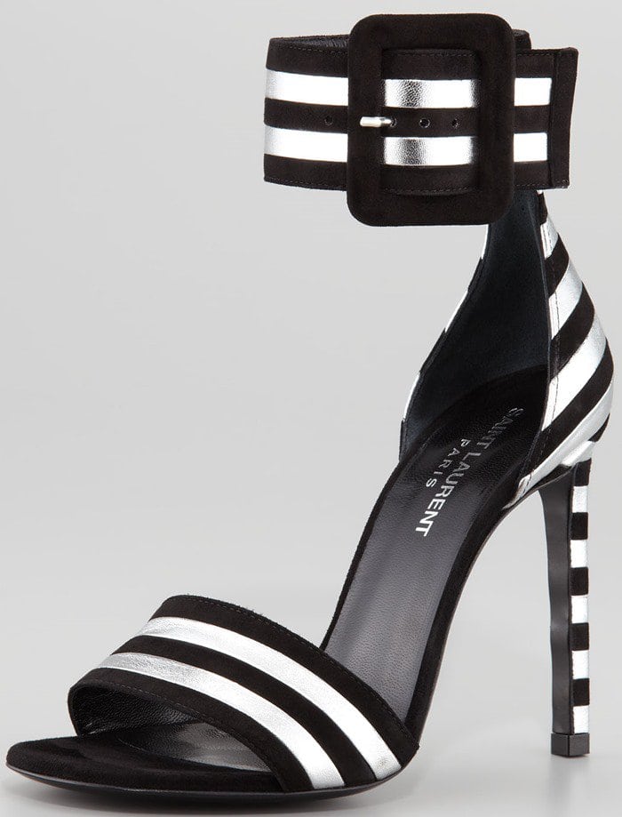 Paloma Striped Ankle-Strap Sandals