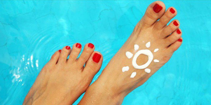 Sunscreen on feet foot health
