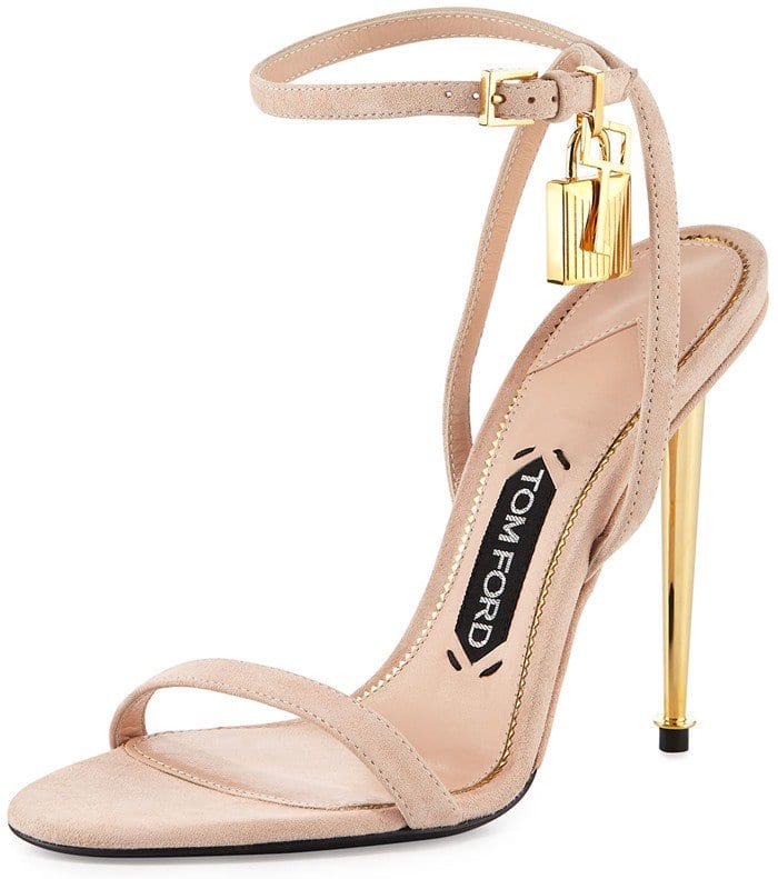 TOM FORD Lock Ankle-Wrap Suede 110mm Sandal
