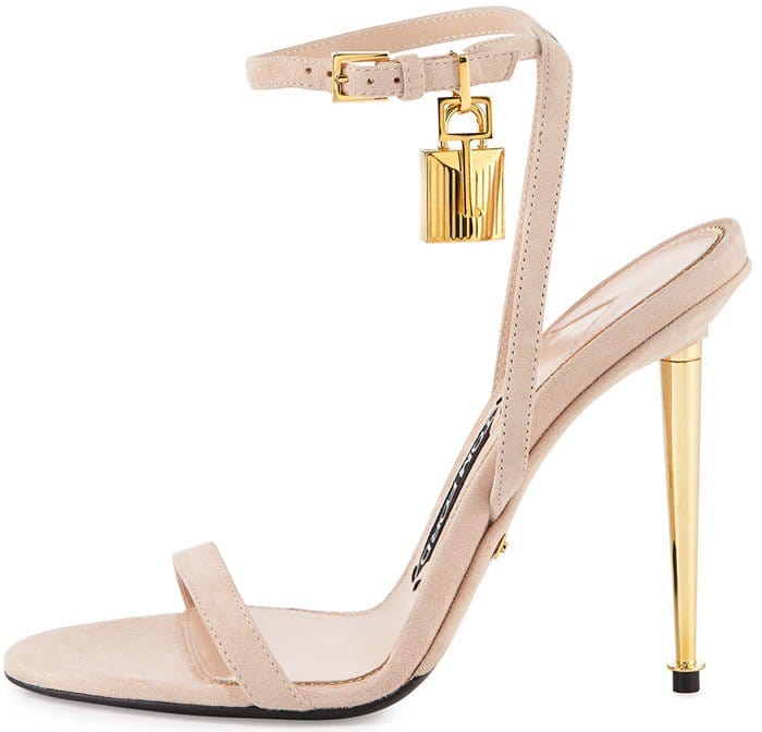 TOM FORD Lock Ankle-Wrap Suede 110mm Sandals