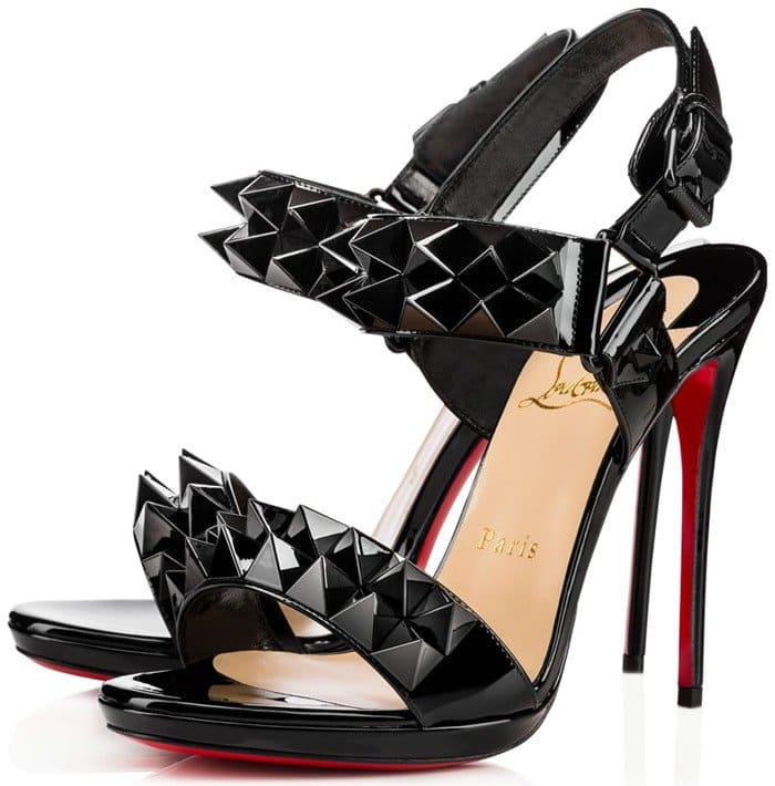 Christian Louboutin Miziggoo Spiked Two-Band Red Sole Sandals