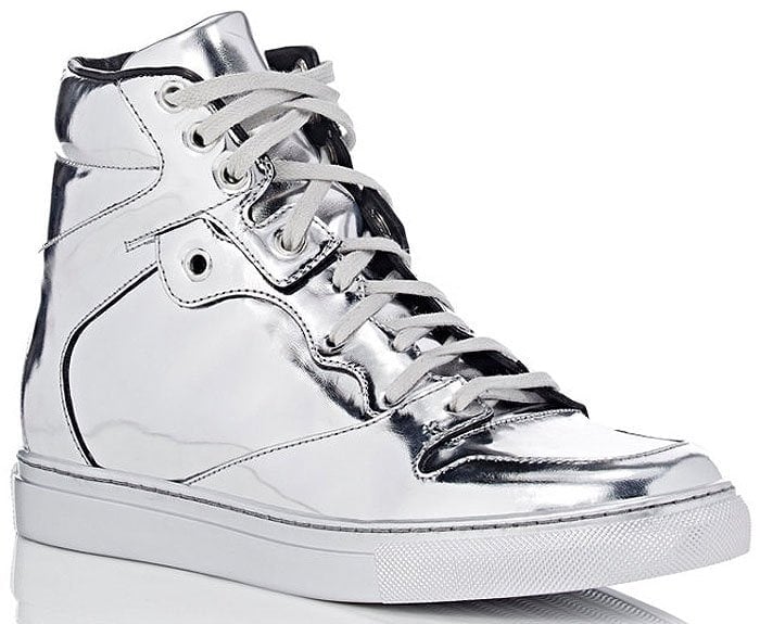 Balenciaga silver high top sneakers