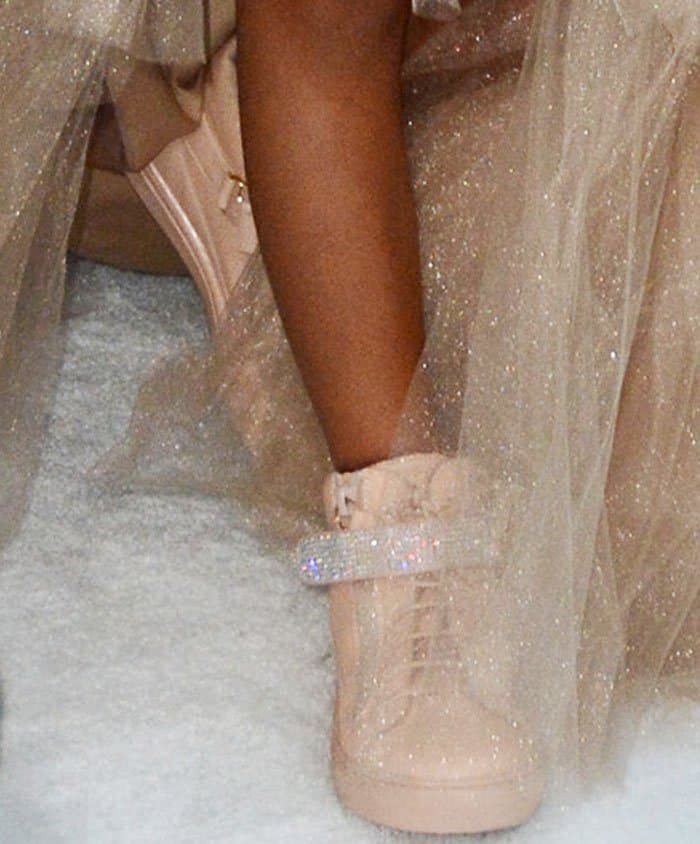 Designer baby: Blue Ivy wears the Giuseppe Zanotti Dolly sneakers in pink