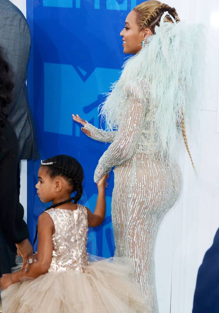 Blue Ivy and mom Beyoncé coordinate outfits for the evening
