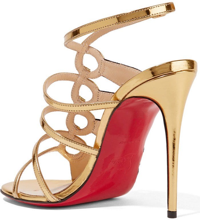 Christian Louboutin Tina Cage 100 metallic leather and suede heels