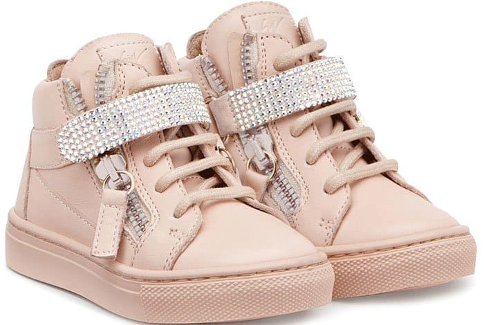Giuseppe Zanotti Dolly Embellished Sneakers in Pink