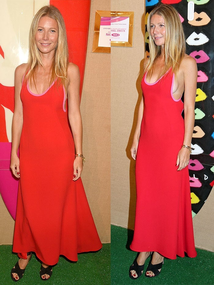 Gwyneth Paltrow sideboob Prada dress