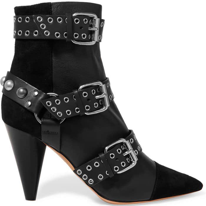 Isabel Marant Lysett buckled leather and suede boots