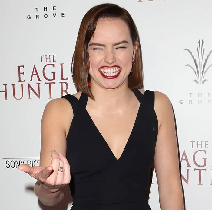 Daisy Ridley at the premiere of the documentary 'The Eagle Huntress' held at Pacific Theaters at the Grove in Los Angeles on October 18, 2016