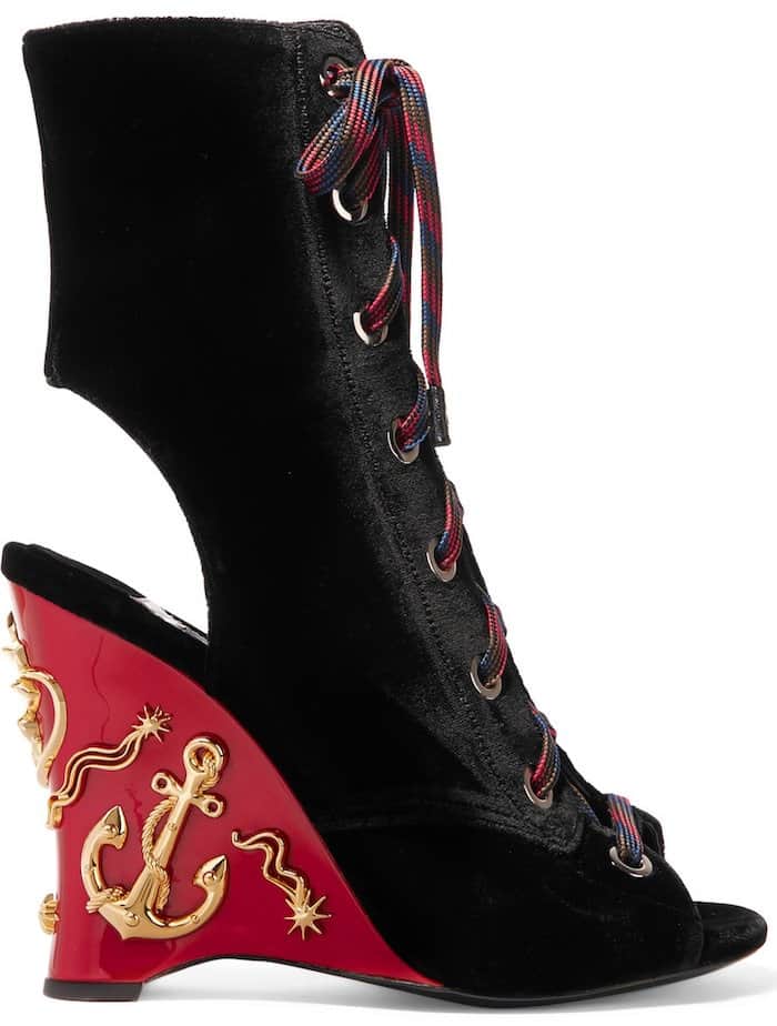 Prada Embellished Velvet Boots