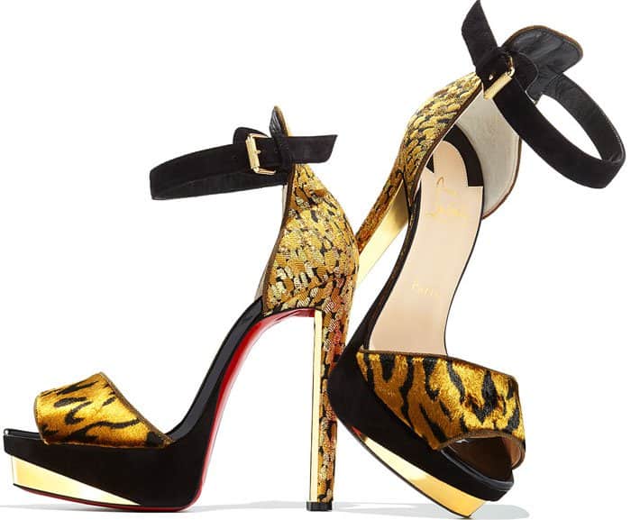 Christian Louboutin 'Tuctopen' Leather Platform Red Sole Sandals