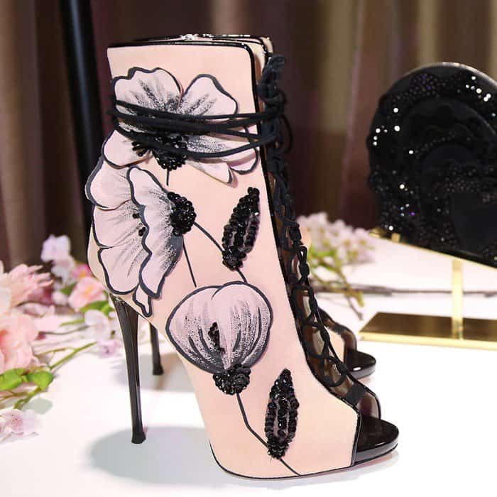 Botticelli-Inspired Pink Suede Giuseppe Zanotti ‘June’ Boots