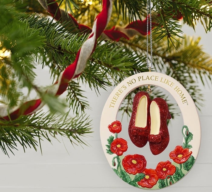 The Wizard of Oz "There’s No Place Like Home" Ruby Slippers Porcelain Christmas Ornament