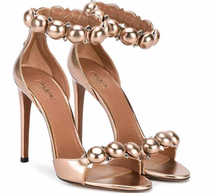 Alaia Studded Sandals Copper