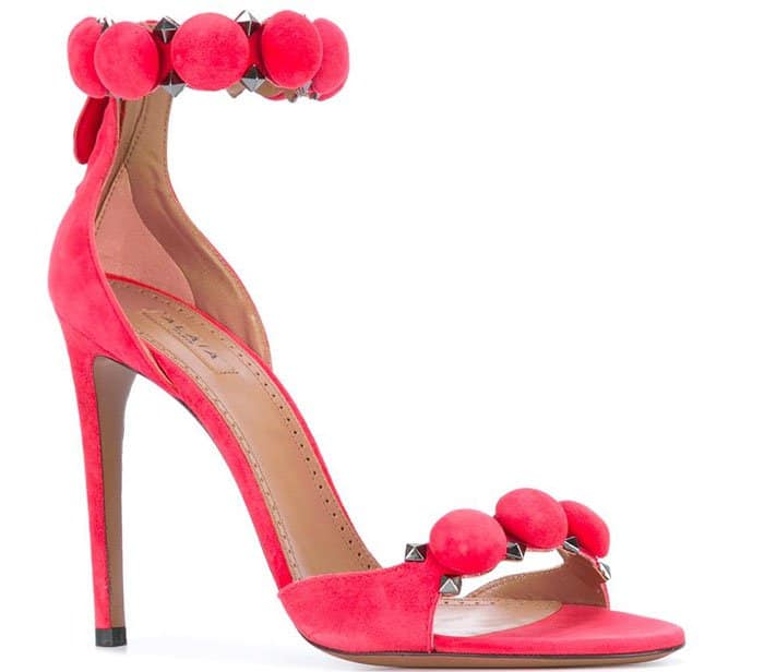 Alaia Studded Sandals Pink