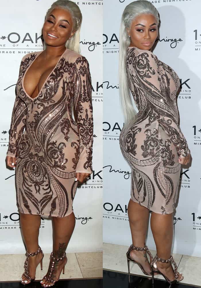 Blac Chyna shows off her post-baby body in a form-fitting dress by Dare To Be Vintage's Shane Justin