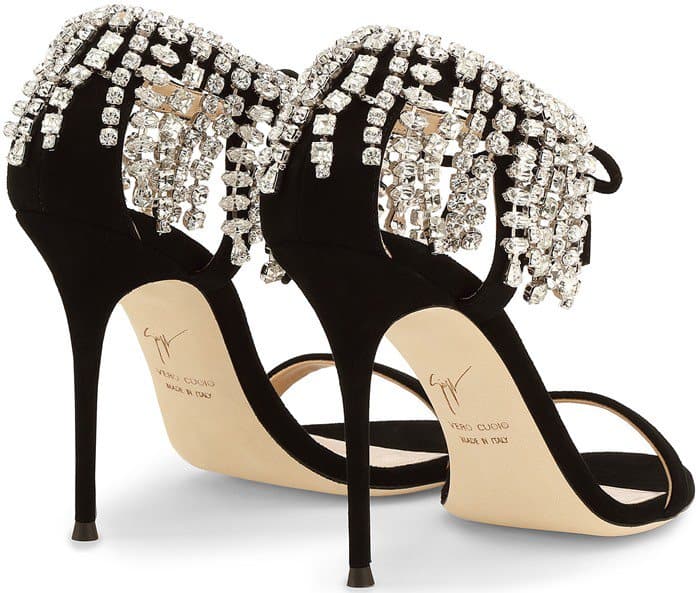Giuseppe Zanotti 'Carrie' Crystal-Embellished Suede Sandals