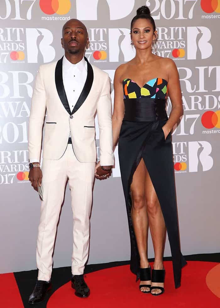 Alesha Dixon with husband Azuka Ononye at the 2017 Brit Awards