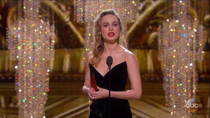 Brie announcing the winner for Best Supporting Actor