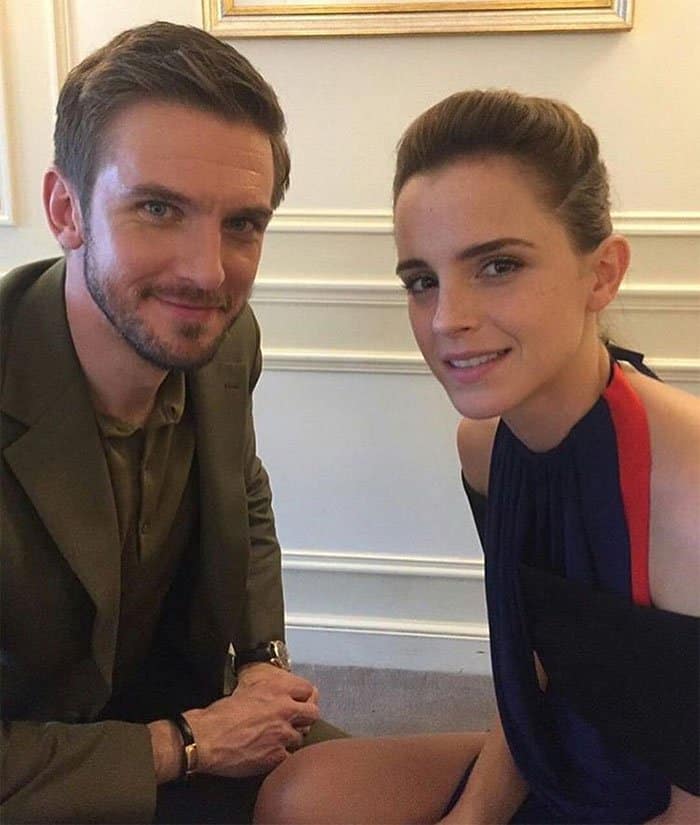 Dan Stevens and Emma Watson at the "Beauty and the Beast" Paris photo call