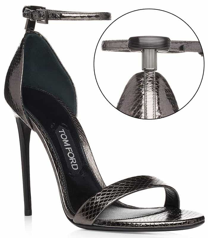 Tom Ford T Simple Strap Sandals in Gunmetal