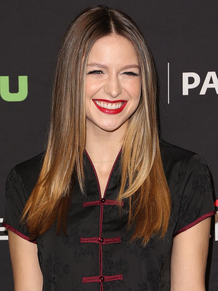 Melissa Benoist at The Paley Center for Media's 34th Annual PaleyFest presentation of The CW's "Heroes & Aliens" held at Dolby Theatre in Hollywood, California, on March 18, 2017.