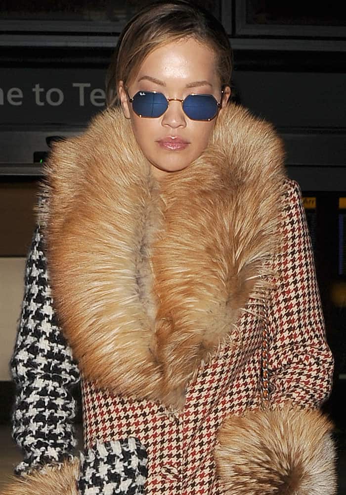 Rita Ora arriving at the Heathrow Airport on a flight from Milan on February 27, 2017