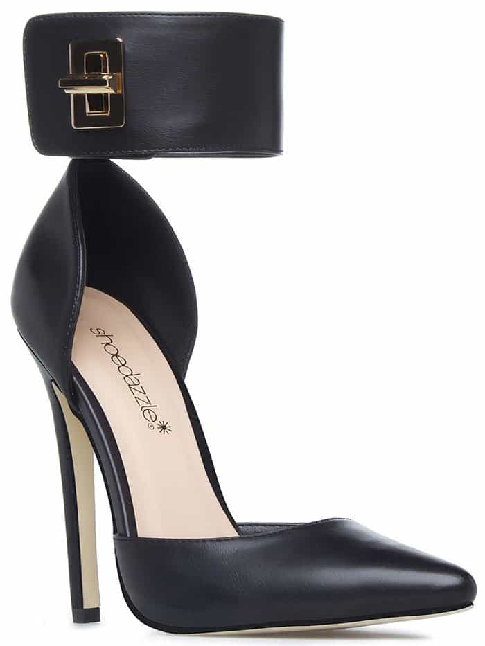 Pearlette Turnlock- Ankle-Cuff Pointy-Toe Pumps