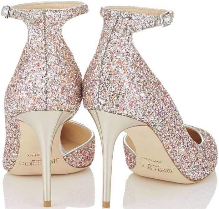 Jimmy Choo "Lucy" Camellia Mix Speckled Glitter Pointy Toe Pumps