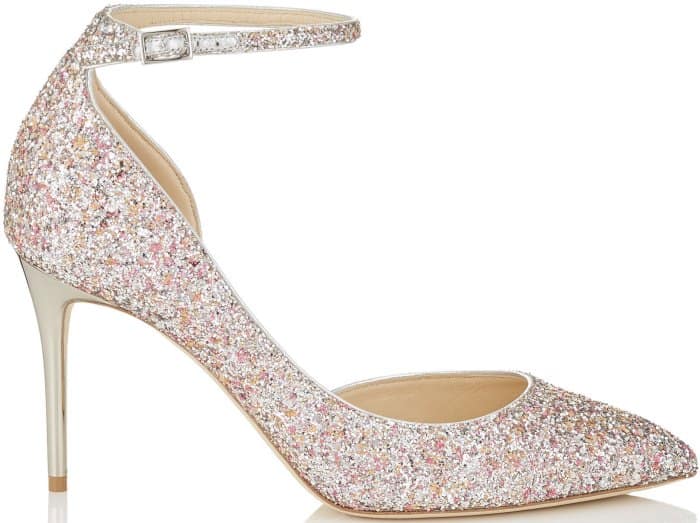 Jimmy Choo "Lucy" Camellia Mix Speckled Glitter Pointy Toe Pumps