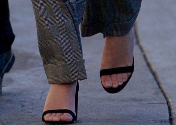 Emma Watson wearing "Hey Simone" sandals from SUSI Studio
