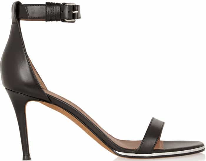 Givenchy ‘Nadia’ Ankle-Strap Sandals in Black Leather