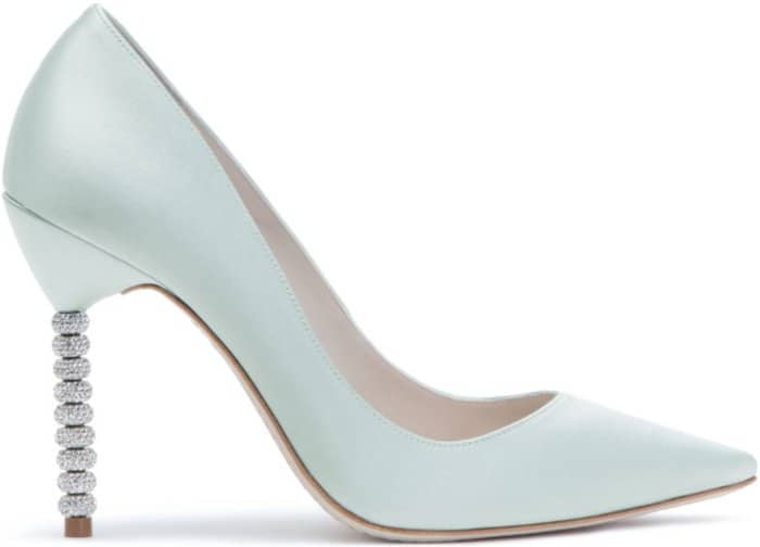 Sophia Webster “Coco Crystal” Pumps in Ice Blue Satin