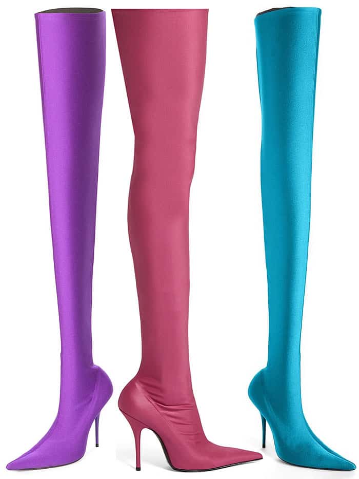 spandex knee high boots