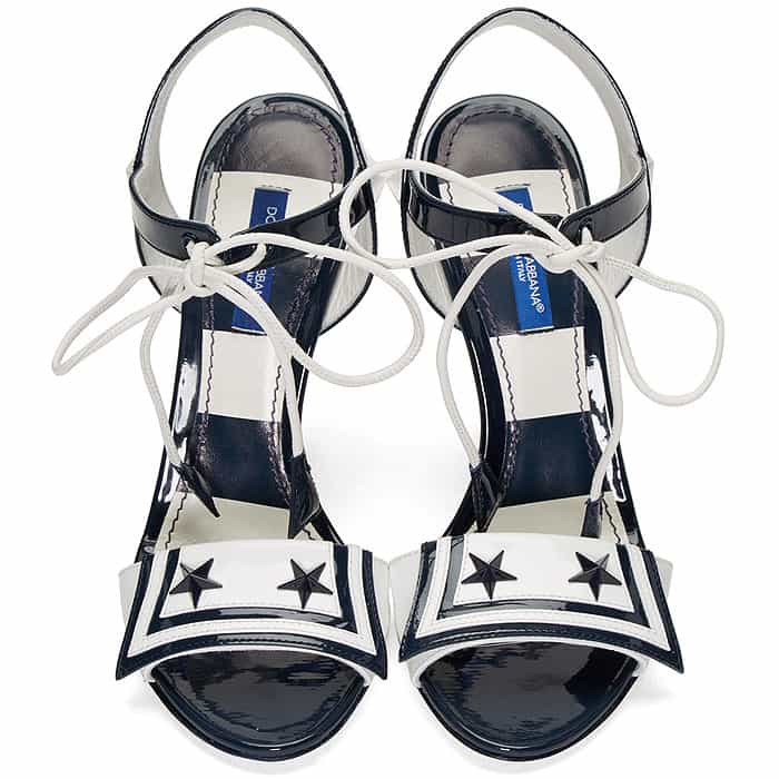 Dolce & Gabbana Navy Patent Sailor Sandals