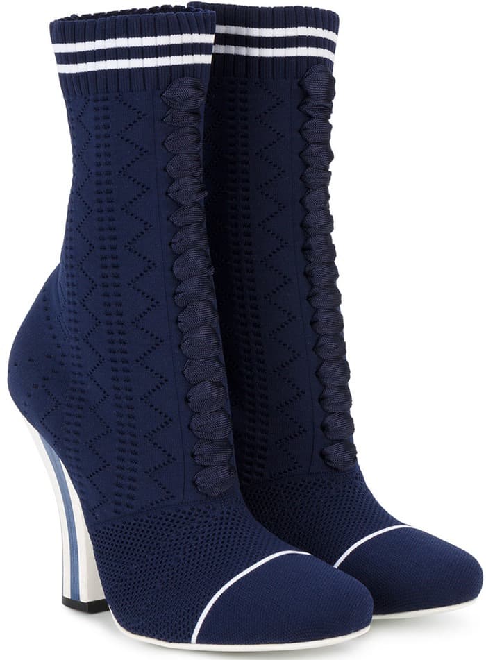 Fendi Stretch-Knit Ankle Boots