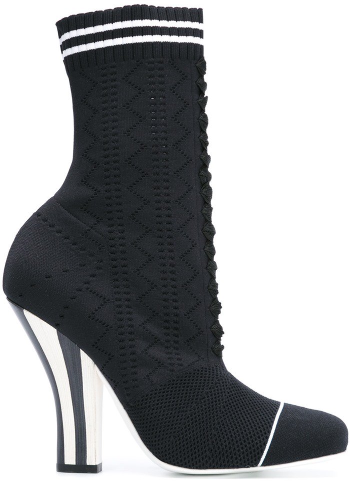 Fendi Stretch-Knit Ankle Boots
