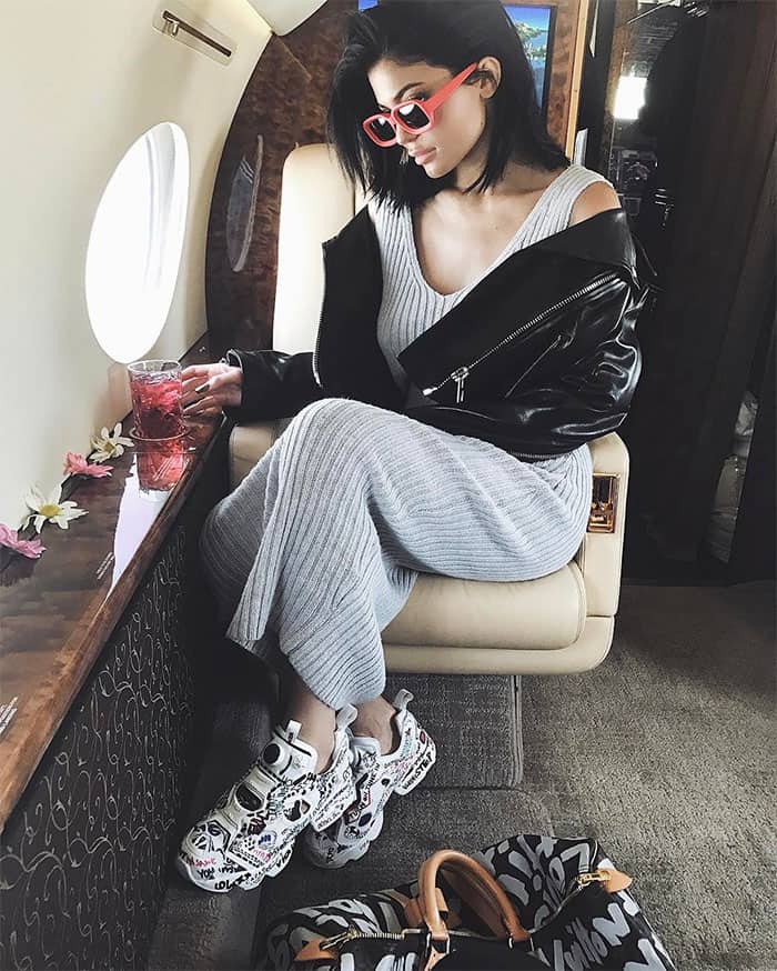 Kylie Jenner's Instagram post of her flying in a private jet to arrive early at the 2017 Coachella Music and Arts Festival -- posted on April 13, 2017.