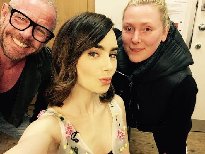 Lily poses with her London glam squad